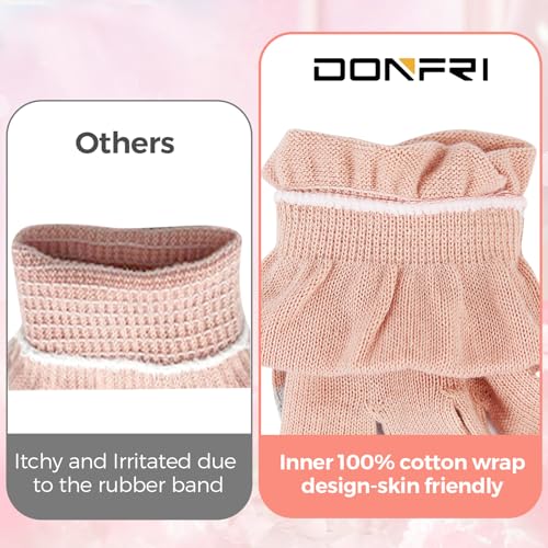 Donfri Touchscreen Cotton Moisturizing Gloves 6 Pairs, Pink, S - size: Small-Pink
