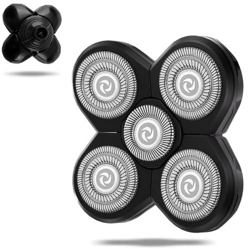Head Shaver Replacement Heads,Head Shaver Replacement Blades, Head Shavers for Bald Men,Head shavers for Men, Stainless Steel Rotary Blades for Electric Head Razor (black5) - color: Black5