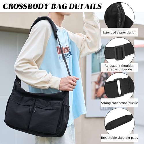 FSD.WG Crossbody Messenger Bag for men Shoulder Bag Large Capacity Laptop Bag Casual Bag - color: 59black
