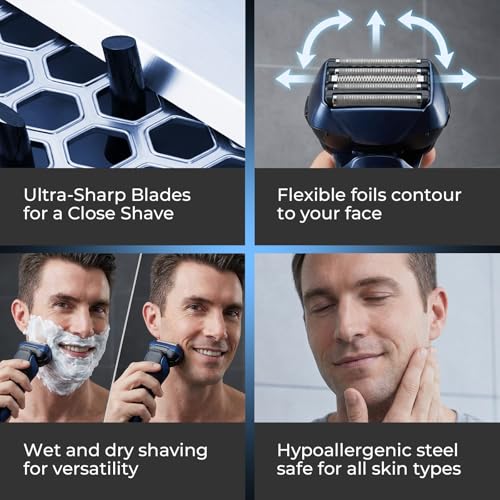 Replacement Blade & Foil Set for Panasonic ARC5 Shavers, Fits ES-LV65/LV95 - color: Silver - 1 Pack