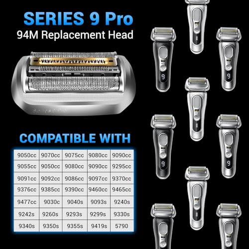 94M Replacement Heads Compatible with Series 9 Electric Shaver Replacement blades,for s9 Sport Replacement Head and Series 9 Pro Electric Razors 9290cc,9291cc,9370cc,9293s,9385cc,9390cc