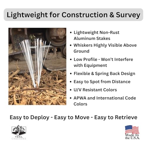White 6 in. Ground Markers with Aluminum Stakes, 10-Pack, High Visibility