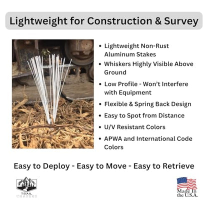 White 6 in. Ground Markers with Aluminum Stakes, 10-Pack, High Visibility