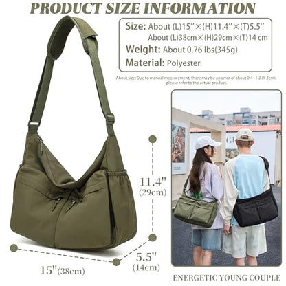 FSD.WG Crossbody Messenger Bag for men Shoulder Bag Large Capacity Laptop Bag Casual Bag - color: 59green