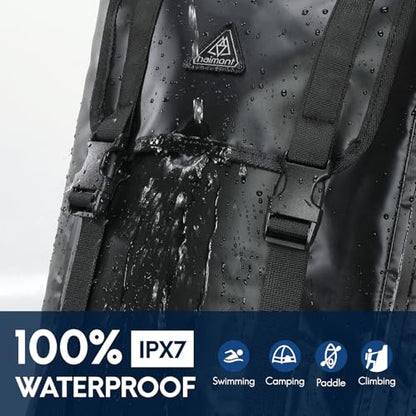 Haimont Large Waterproof Roll Top Dry Backpack 100L, Black - color: Black, size: 100L