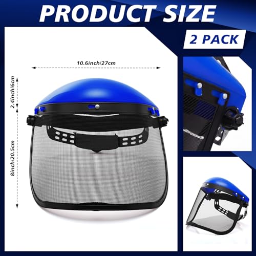 Sabary Safety Face Shield with Mesh Visor for Men, Black,Blue - color: Black,blue