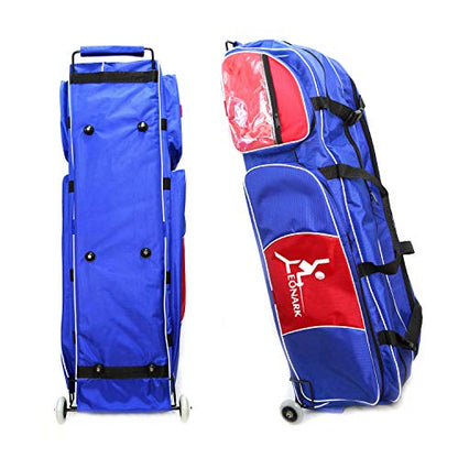 LEONARK Fencing Draw-bar Wheel Bag for Epee Saber and Foil - Hema Sword Bag Trolley Case for Fencing Suit and Mask - color: Oster Blue