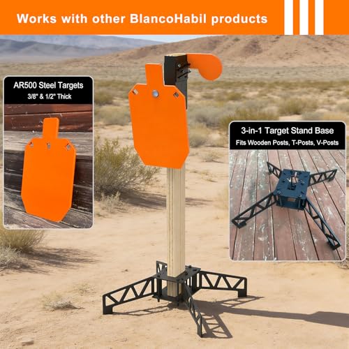 2x4 Steel Target Hanger & 4" x 3/8" AR500 Auto-Reset Paddle - style: 1-Pack