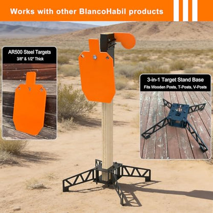 2x4 Steel Target Hanger & 4" x 3/8" AR500 Auto-Reset Paddle - style: 1-Pack