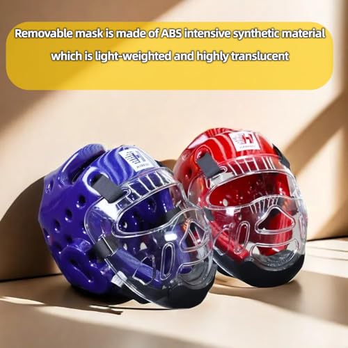 2PC Taekwondo Headgear Karate Headgear with Removable mask for Sparring Partner Muay Thai Taekwondo Karate MMA Training Adults - size: X-Large