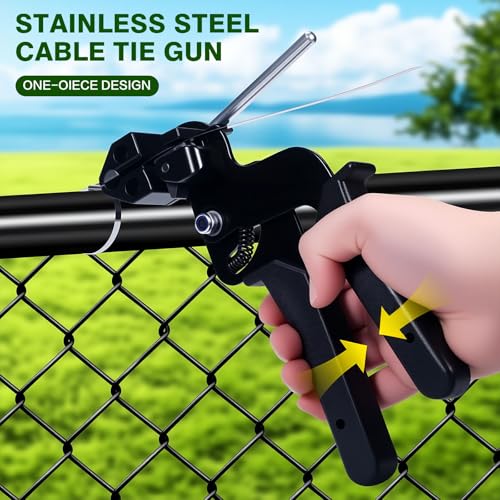 Stainless Steel Cable Tie Gun & 100pcs 12in Black Metal Zip Ties - color: 100pcs Black Kit