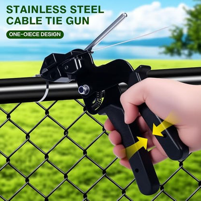 Stainless Steel Cable Tie Gun & 100pcs 12in Black Metal Zip Ties - color: 100pcs Black Kit