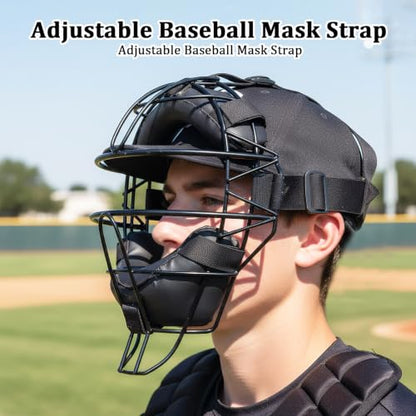 Adjustable Baseball and Softball Mask Strap, Elastic Catcher Mask Harness Replacement, Features a Head Strap Design with Sliding Buckles, Ideal for Baseball, Softball and Catcher Masks