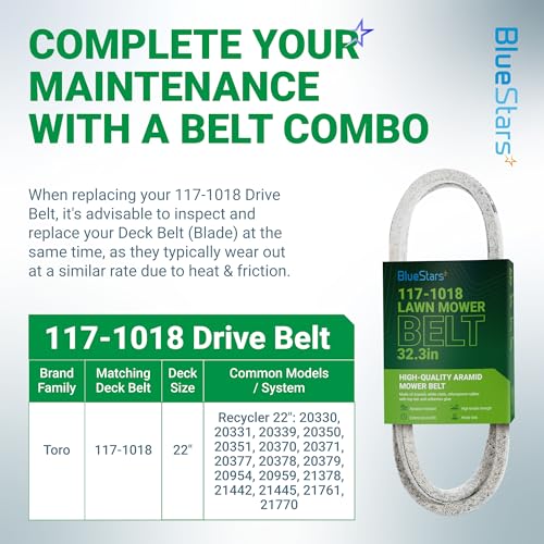 BlueStars 117-1018 Drive Belt | Aramid Cord | 3/8" x 32.3" - size: 117-1018, style: Aramid Cord