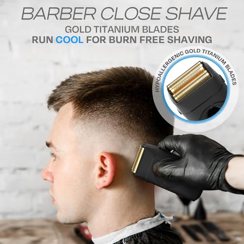 HUMMINGBIRD MK17 DualPro Foil Shaver & Beard Trimmer for Men – Gold Titanium Blades, Turbo Shaving & Torque Control, Metal Body, Digital Battery & RPM Display, Wet/Dry, USB-C & Wireless Charging Dock - size: MK17 DualPro