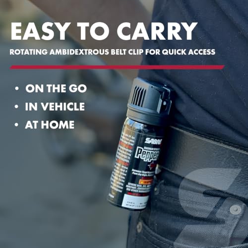 SABRE Crossfire Pepper Gel - 360° Spray for Defense at Any Angle, Maximum Strength Police-Grade OC Pepper Spray with UV Marking Dye, 20‑Foot Tactical Range, Fast Flip Top Safety, Belt Clip, 1.5 fl oz - color: Black Pepper Gel 3 Pack