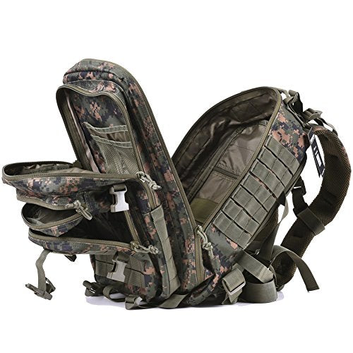 REEBOW GEAR 38L Tactical Backpack for Men 3 Day Military Bug Out Bag - color: Camo Green