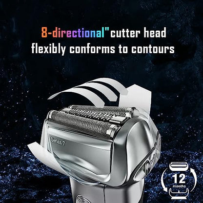 70S Electric Shaver Head Replacement Compatible with Braun 7 Series Foil Shaver Models 720,750CC,760CC,790CC,9565,9595 - color: Silver