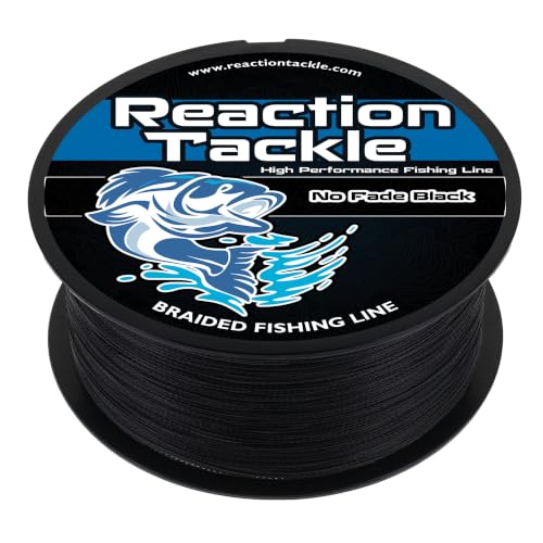 Reaction Tackle Braided Fishing Line, Pro Grade Braid, Fresh and Saltwater - color: No Fade Black, size: 6 Lb (150 Yards)