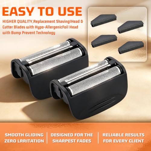2PACK（BLACK）Replacement Head and Cutter Assembly Compatible with Remington PF7400, PF7500, and PF7600 Foil Shavers