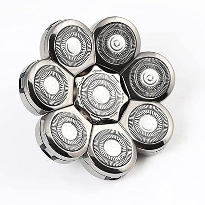 8 Blades Men's Electric Shavers Replacement Heads Razor replacement Blades for Bald Men Wet and Dry Compatible Waterproof (8D Silvery) - color: Silver3