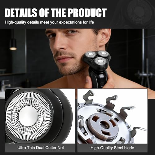 2PACK（Black） Rotary Replacement Shaver Head,Compatible with Remington Shaver Series