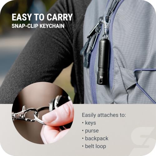 SABRE Mighty Discreet Pepper Spray with Snap-Clip Keychain - Pocket Size for Running, Walking, Keys & Travel, Fits in Small Bags & Purses, Max Strength Self Defense, UV Dye, 12 ft Range, 0.18 fl oz - color: Black 2 Pack