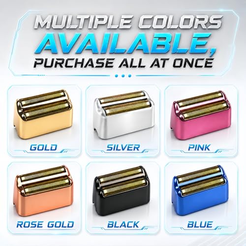 Shaver Replacement Foil & Cutters Compatible with BaBylissPRO FXFS2 Heads - color: Silver 2 Pack