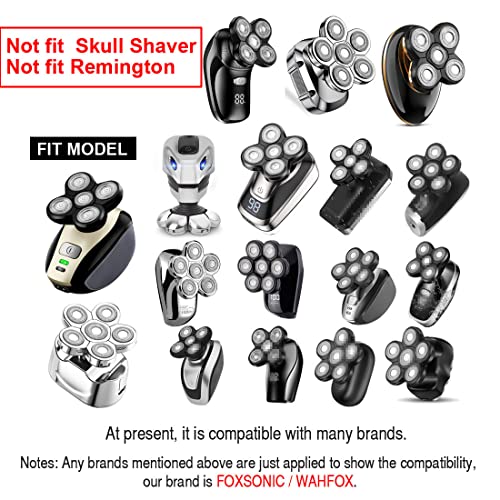 Universal 7 Blades Head Shaver Replacement Heads for Mainstream Shaver Brands, Eelectric Shaver Replacement Replacement Blades (7D Black) - color: 7d Black