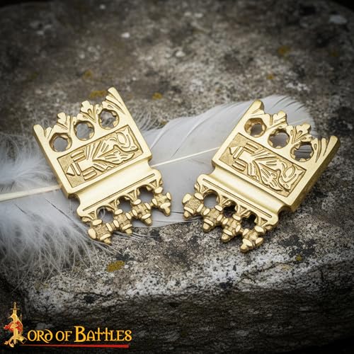 Lord of Battles Brass Belt End Medieval Belts Chape Leather End Caps Accessory for Renfair Cosplay Costume
