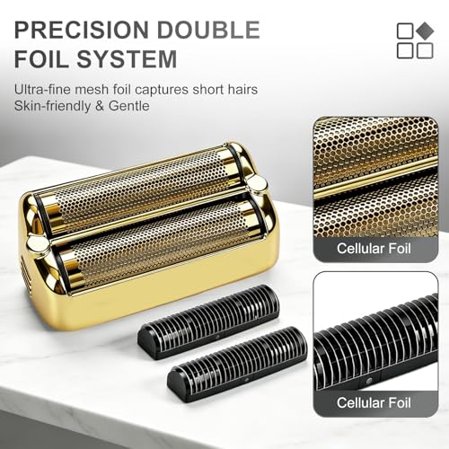 Foil & Cutter Replacement Compatible with BaBylissPRO FXONE, Gold, 2 Pack - color: Gold