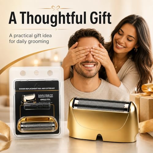 Replacement Foil Blade Compatible with BaBylissPRO UV Metal Single Shaver - color: Gold-2 Packs