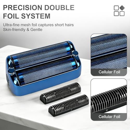Foil and Cutter Replacement Compatible with BaBylissPRO FXONE, Blue, 2 Pack - color: Blue
