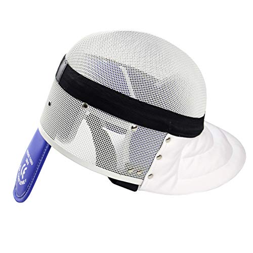 LEONARK Fencing Epee Mask Hema Helmet CE 350N Certified National Grade Masque - Fencing Protective Gear - color: White, size: Medium