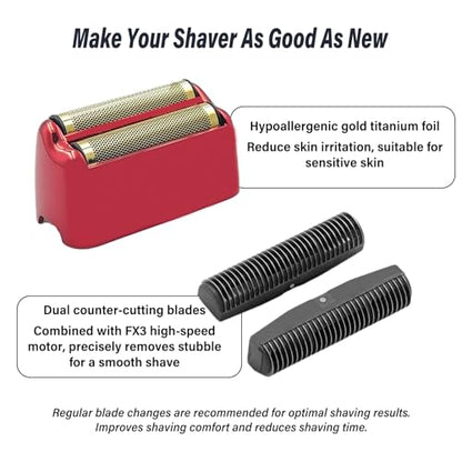 Compatible with BaByliss Pro FX3 Foil Shaver Replacement Head - 1Pack Red - color: Red 1 Pack