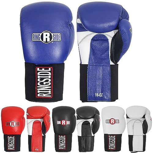 Ringside IMF Tech Hook and Loop Boxing Training Sparring Gloves - color: Blue, size: 14-Ounces
