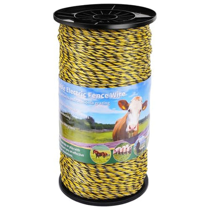 1640ft Electric Fence Polywire, 9-Strand Stainless Steel Rope for Livestock - size: 1640 Feet
