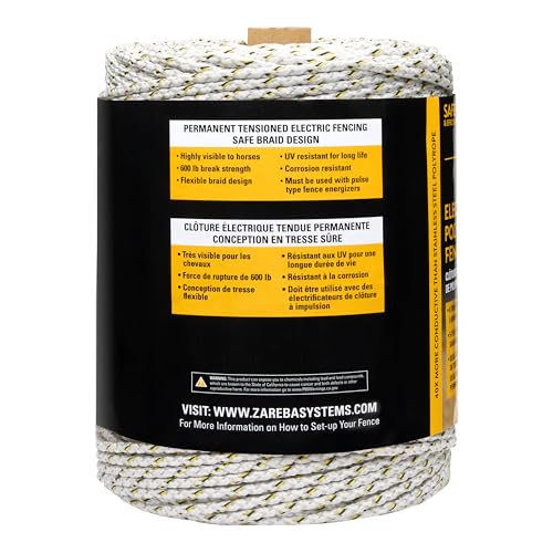 Zareba Elite Electric Polybraid Horse Fence, 1000 ft Roll - size: 1000 ft.