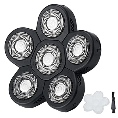 6 Blade Shaver Replacement Heads for Bald Men with Blade Cover (Black) - color: Black1