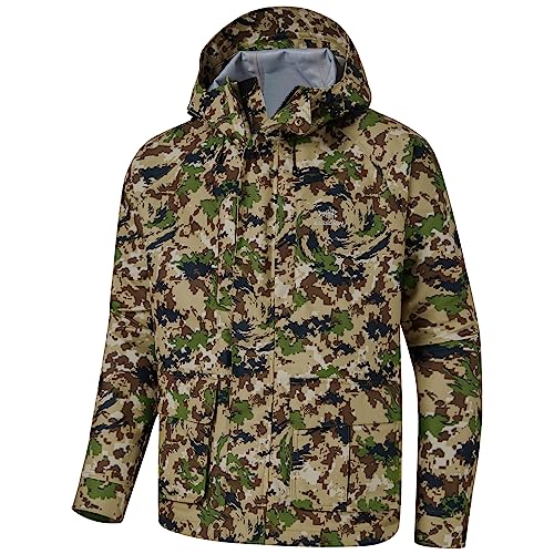 BASSDASH Walker-LW Breathable Waterproof Fishing Hunting Wading Jackets with Silent Outer Fabric for Men Women - color: Highland, size: Medium