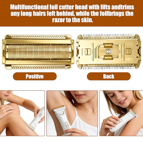 For MANSCAPED Lawn Mower 5.0 Ultra Shaver Replacement Head, Golden, 2pcs - color: Gold-2Pack