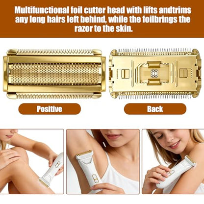 For MANSCAPED Lawn Mower 5.0 Ultra Shaver Replacement Head, Golden, 2pcs - color: Gold-2Pack