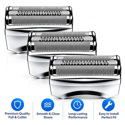 Series 7 70S Replacement Head for Foil Shaver Compatible with Braun Series 7 Shavers 720, 750CC, 760CC, 790CC, 9565 (3 Pack)