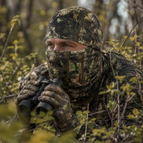 Lightweight Hunting Balaclava Camo Face Mask with Mesh Panel - color: Ridgewood