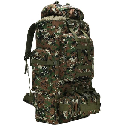 King'sGuard 100L Camping Hiking Backpack Molle Rucksack Military Camping Backpacking Daypack - color: Woodland Camo