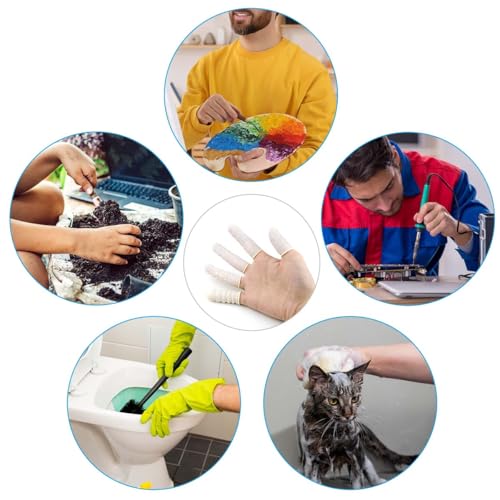 100 Pcs Finger Cots Disposable Latex Finger Protector Fingertips Protectors Finger Protective Covers Medium Finger Gloves for Electronic Repair Industrial Apply Handmade Anti Static Thumb Cover