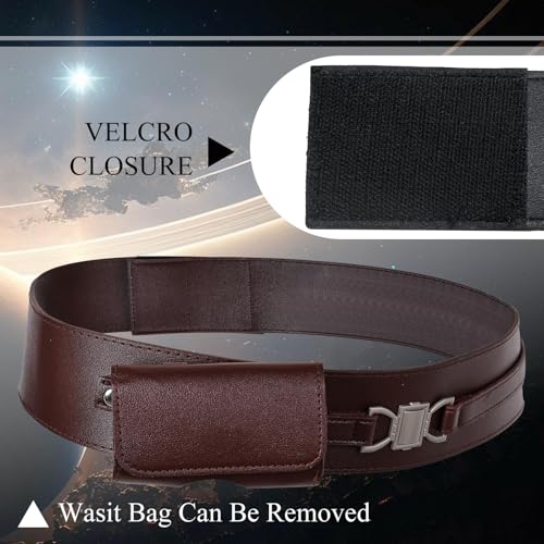 Medieval Knight Leather Belt Costume Halloween Renaissance Belts Waist Bag - color: Brown, size: Medium