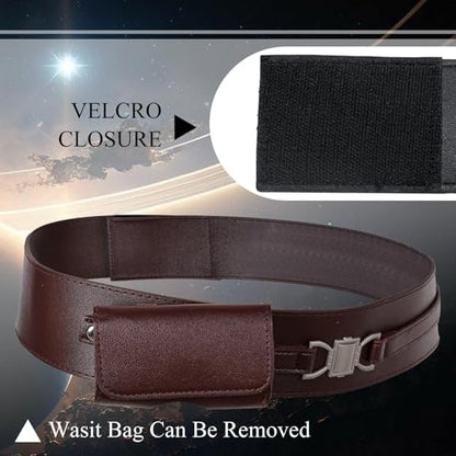 Medieval Knight Leather Belt Costume Halloween Renaissance Belts Waist Bag - color: Brown, size: Medium