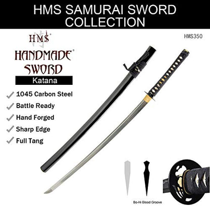 Hand Forged 1060 Carbon Steel Mokko Lobed Katana Full Tang Sword