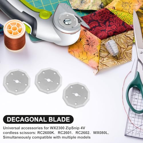 4Pcs Tungsten Steel Replacement Blades for Cordless Electric Scissors - Universal Suitable for RC2600K, WX2300 (Paper, Plastic, Carpet Cutting) with Protective Cover